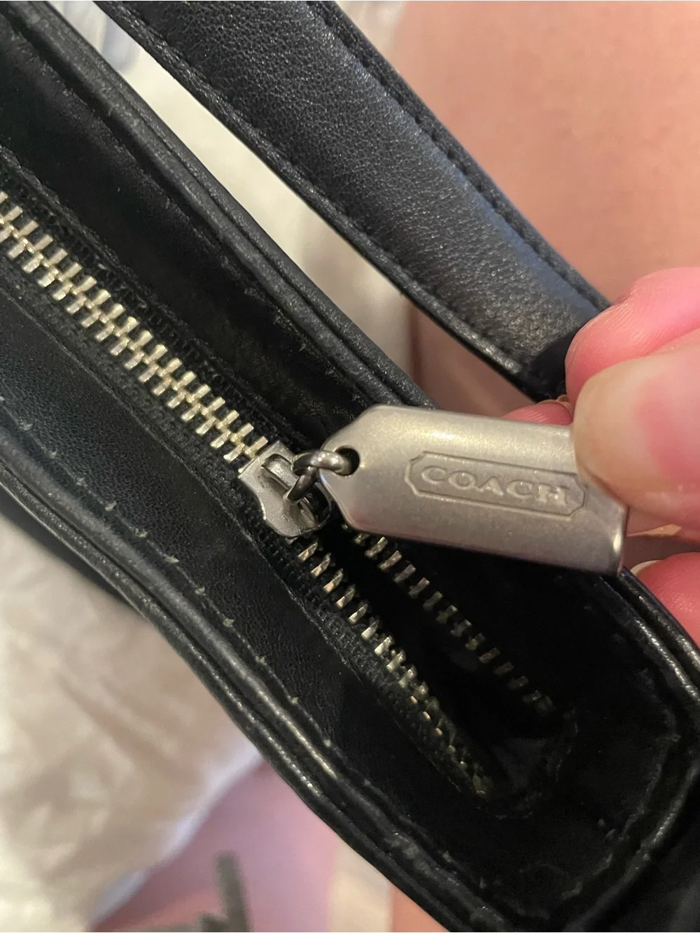 Coach Black Pebbled Leather Shoulder Bag